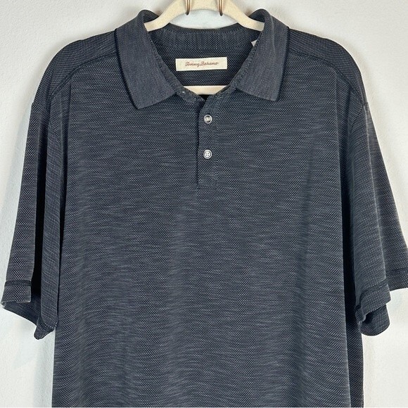 Tommy Bahama Grey Polo Short Sleeve Shirt XL - Picture 2 of 9